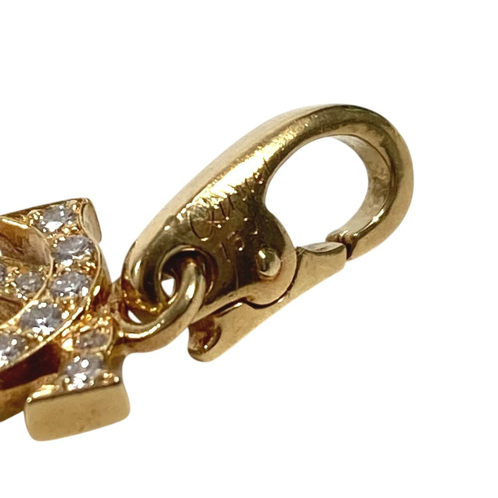 CARTIER Diamond Charm in 18K Gold with 2C Logo, Au750, Unisex, for Necklaces, Pendants, and More.