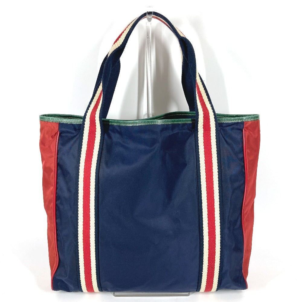GUCCI 189665 Hysteria Logo Tote Bag, Vertical Shoulder Bag, Nylon, Unisex, Navy