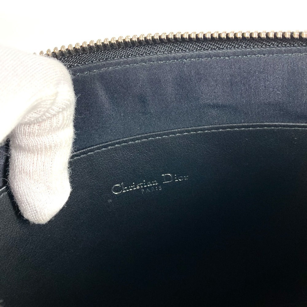 Dior ロゴ カバン セカンドバッグ ポーチ クラッチバッグ レザー ユニセックス ブラック