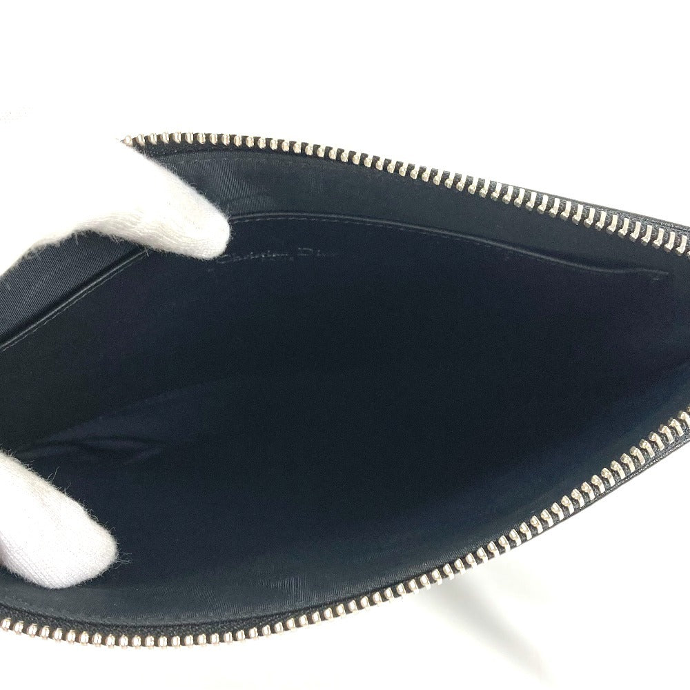 Dior ロゴ カバン セカンドバッグ ポーチ クラッチバッグ レザー ユニセックス ブラック