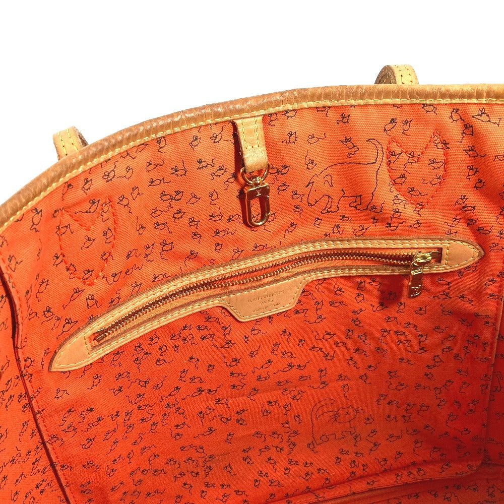 LOUIS VUITTON M44441 Transformed Monogram Cat Catgram Neverfull MM Shoulder Bag with Pouch, Monogram Canvas Tote Bag, Women's, Brown