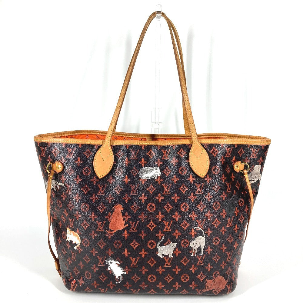 LOUIS VUITTON M44441 Transformed Monogram Cat Catgram Neverfull MM Shoulder Bag with Pouch, Monogram Canvas Tote Bag, Women's, Brown