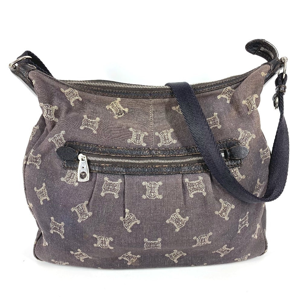 CELINE マカダム ロゴ カバン 斜め掛け ショルダーバッグ デニム ユニセックス ネイビー