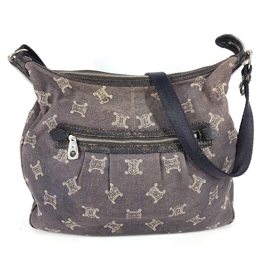 CELINE マカダム ロゴ カバン 斜め掛け ショルダーバッグ デニム ユニセックス ネイビー