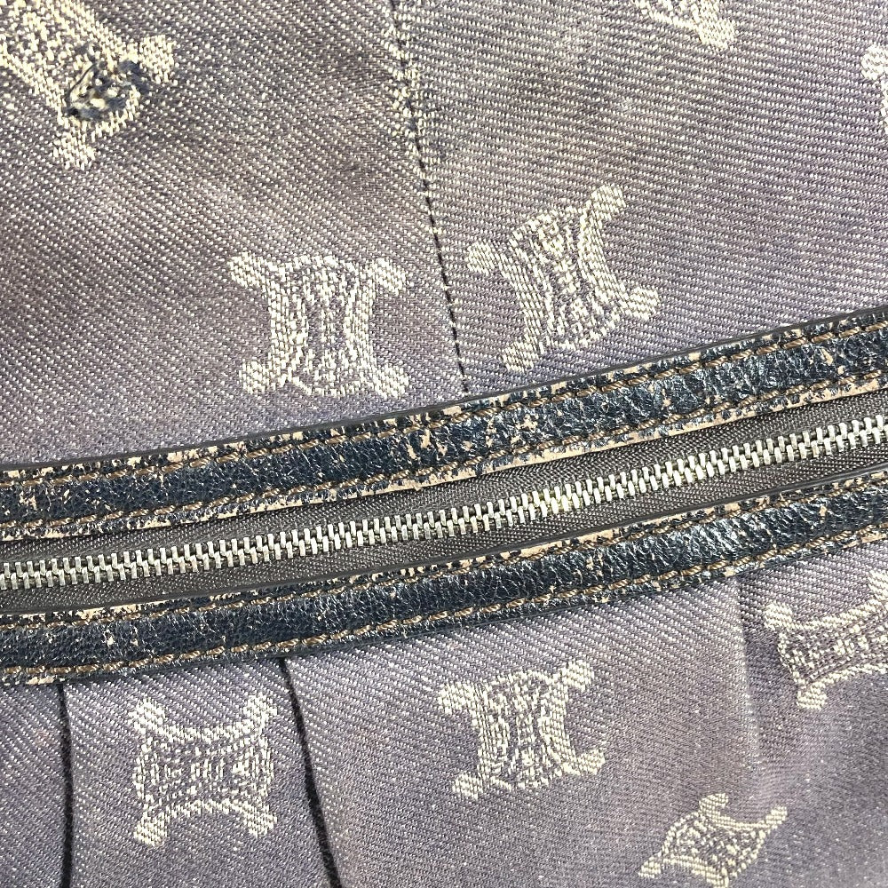 CELINE マカダム ロゴ カバン 斜め掛け ショルダーバッグ デニム ユニセックス ネイビー