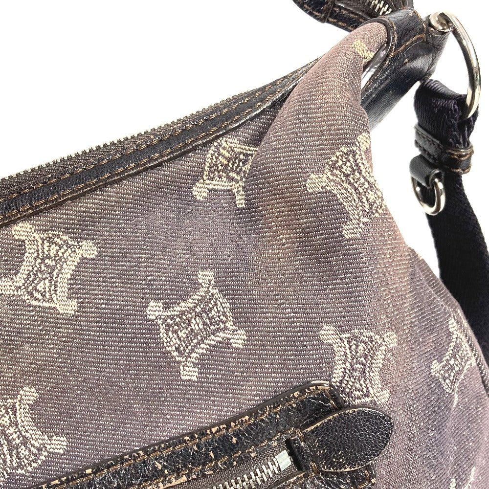 CELINE マカダム ロゴ カバン 斜め掛け ショルダーバッグ デニム ユニセックス ネイビー