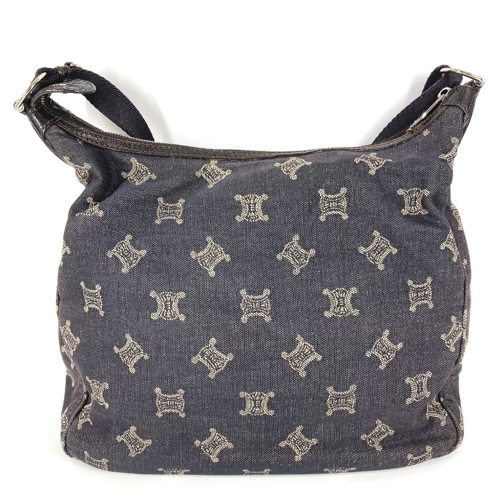 CELINE マカダム ロゴ カバン 斜め掛け ショルダーバッグ デニム ユニセックス ネイビー