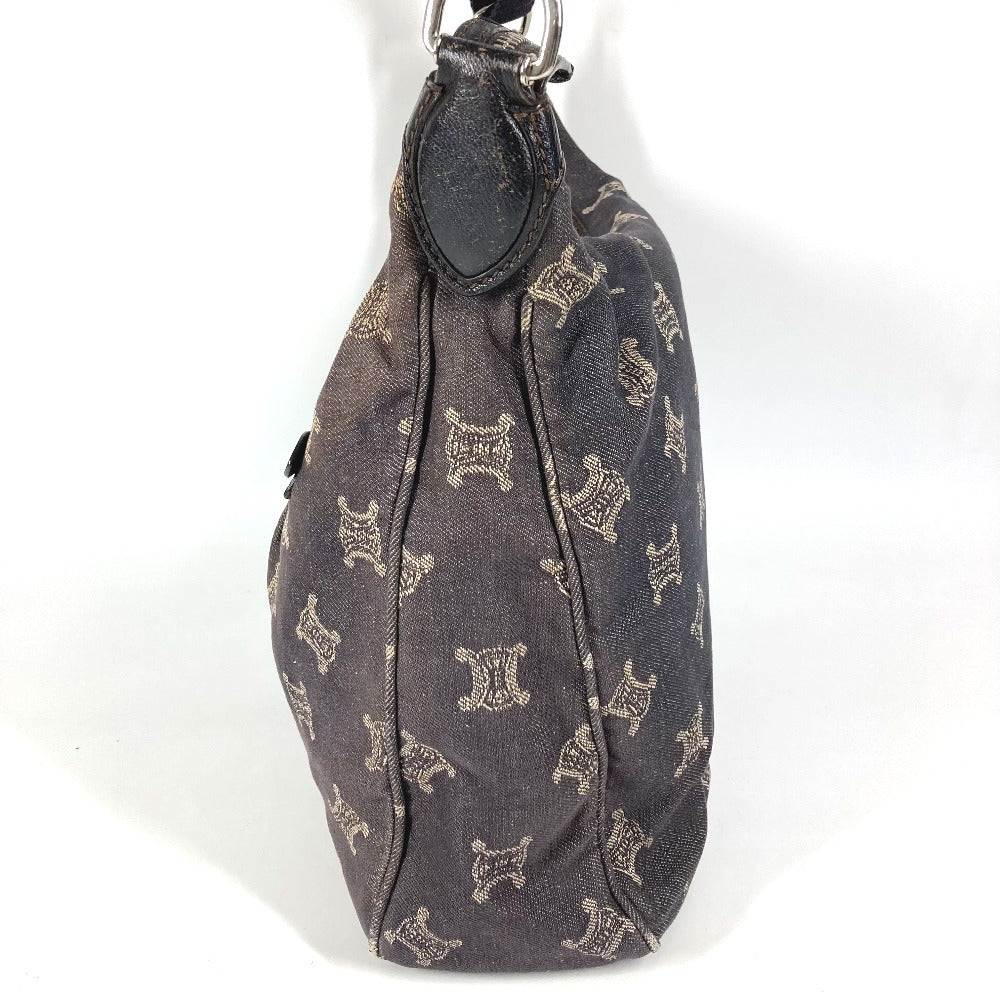 CELINE マカダム ロゴ カバン 斜め掛け ショルダーバッグ デニム ユニセックス ネイビー