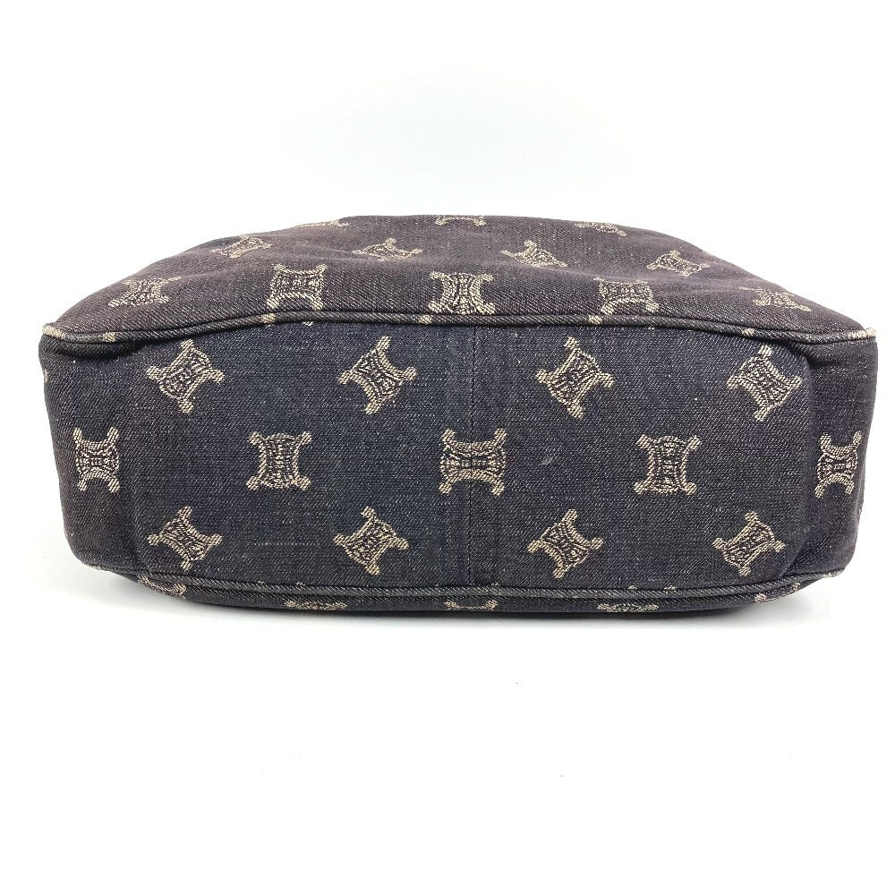 CELINE マカダム ロゴ カバン 斜め掛け ショルダーバッグ デニム ユニセックス ネイビー