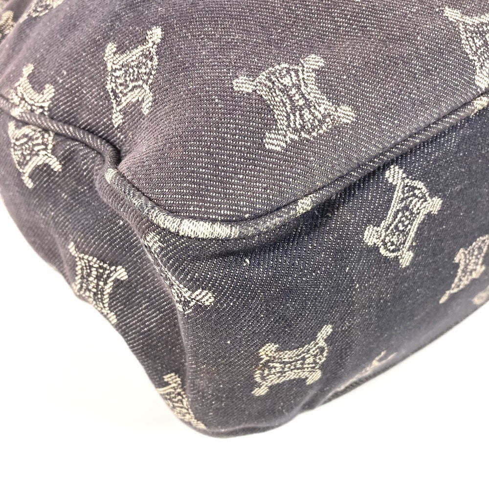 CELINE マカダム ロゴ カバン 斜め掛け ショルダーバッグ デニム ユニセックス ネイビー