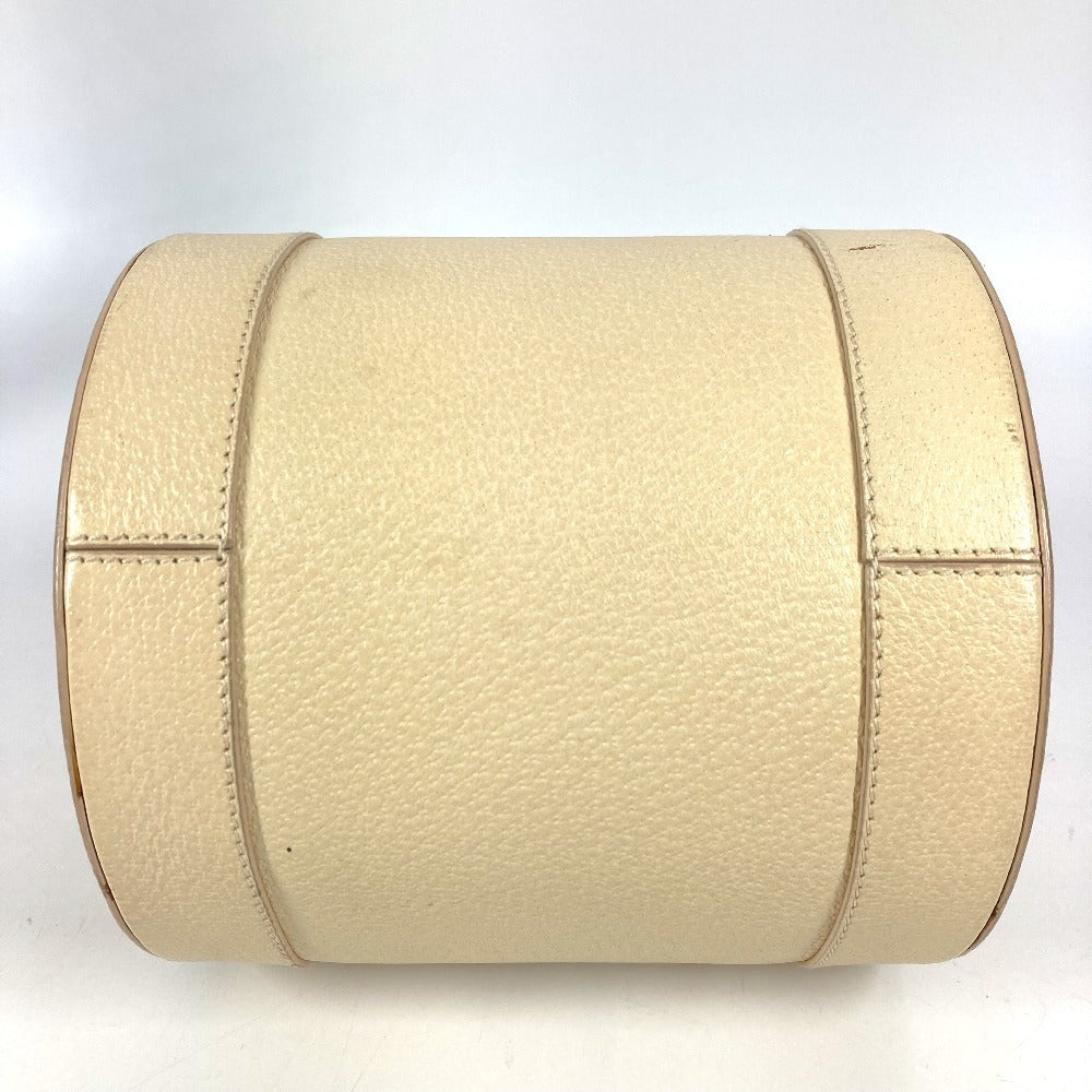 BVLGARI ビーゼロワン B-ZERO1 ロゴ カバン フラップ ドラム型 どらむ型 ショルダーバッグ レザー ユニセックス ホワイト