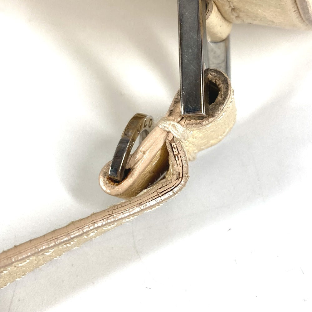 BVLGARI ビーゼロワン B-ZERO1 ロゴ カバン フラップ ドラム型 どらむ型 ショルダーバッグ レザー ユニセックス ホワイト