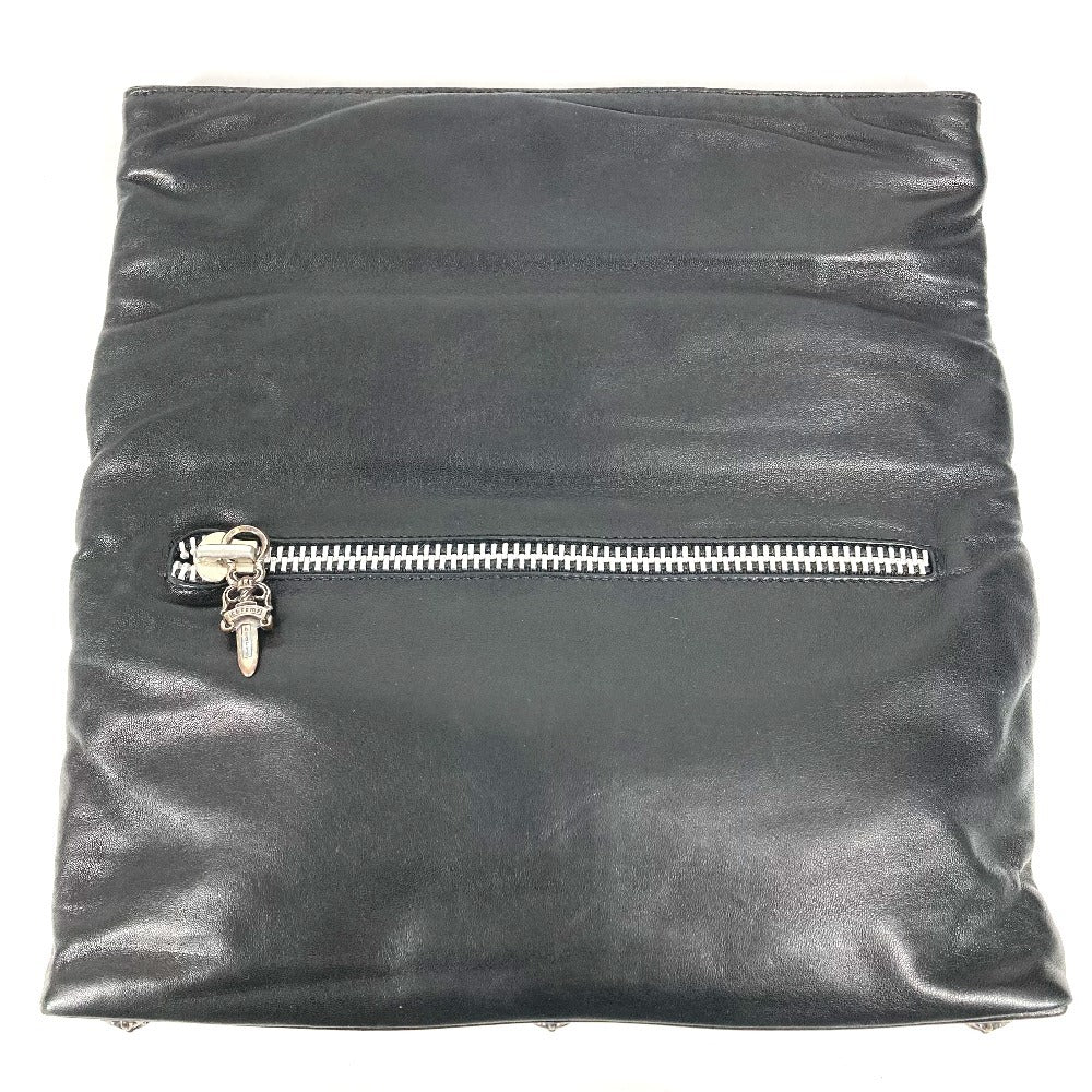 CHROME HEARTS Bi-fold Pyramid Stud Dagger Zip Clutch Bag, Leather, Unisex, Black