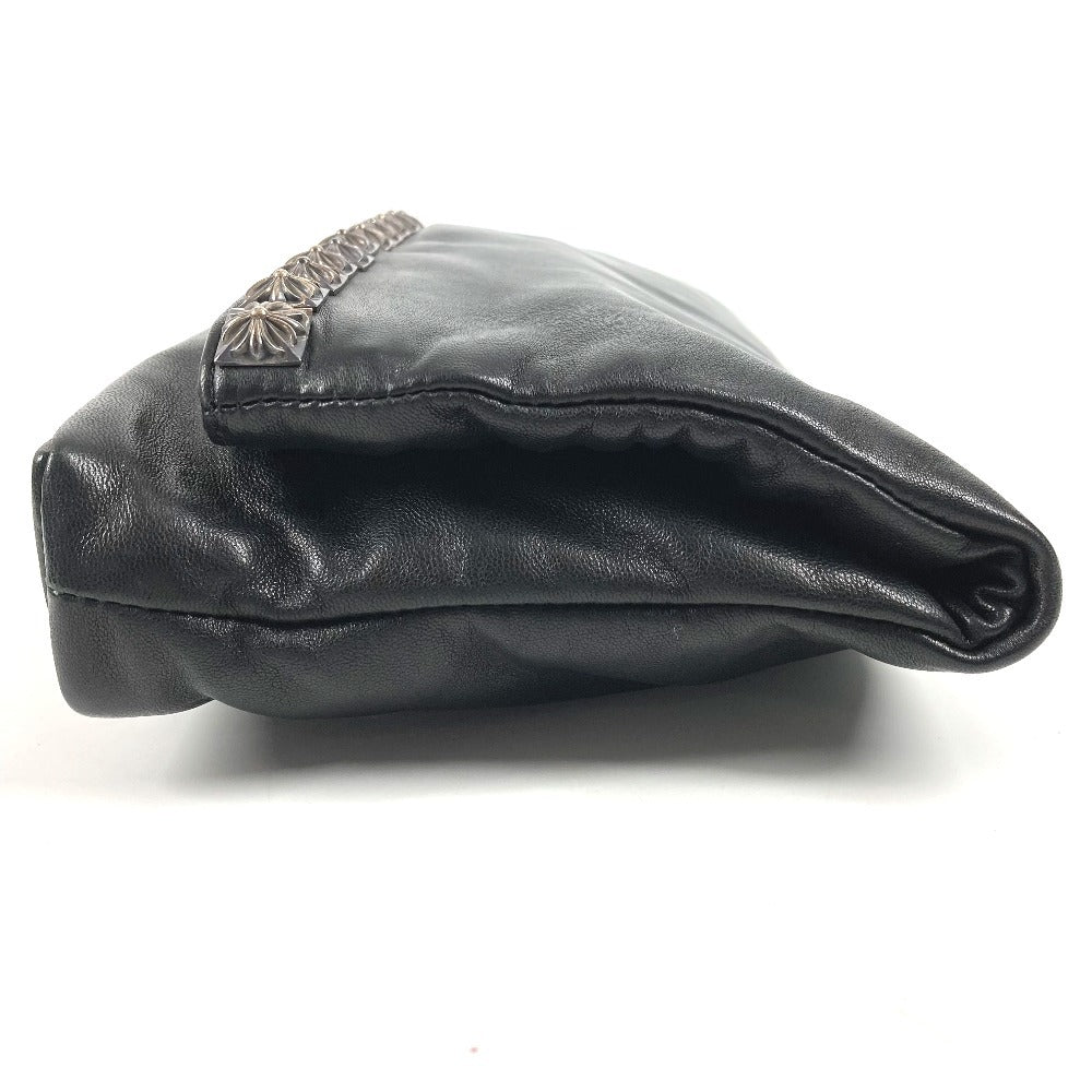 CHROME HEARTS Bi-fold Pyramid Stud Dagger Zip Clutch Bag, Leather, Unisex, Black