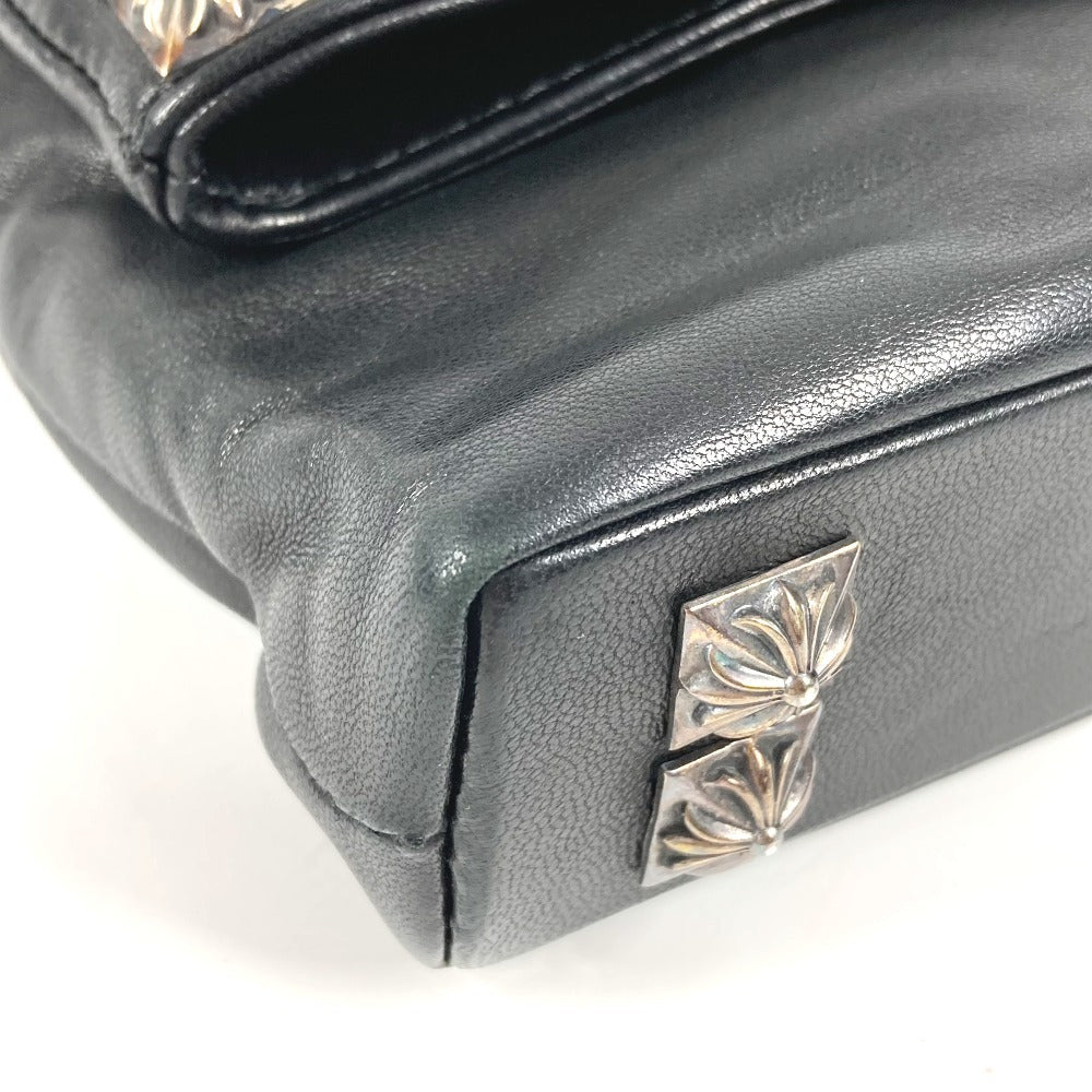 CHROME HEARTS Bi-fold Pyramid Stud Dagger Zip Clutch Bag, Leather, Unisex, Black
