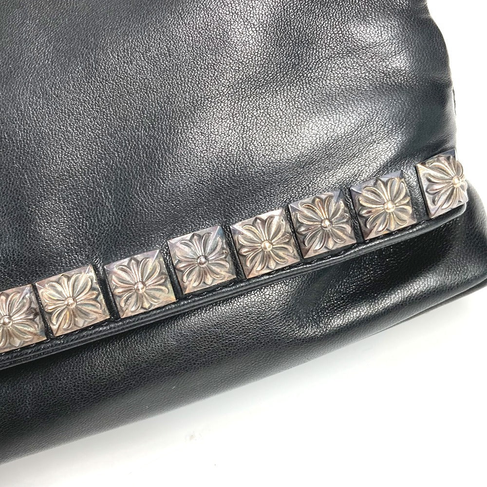 CHROME HEARTS Bi-fold Pyramid Stud Dagger Zip Clutch Bag, Leather, Unisex, Black