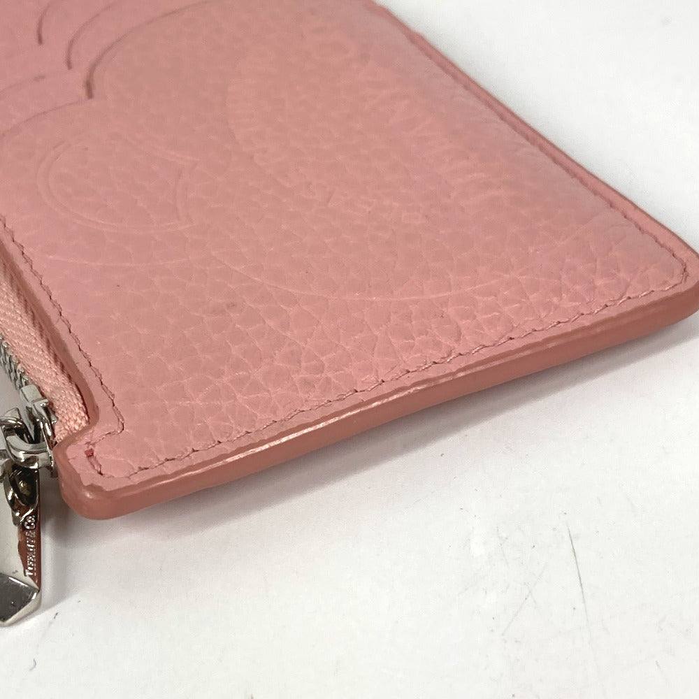 TIFFANY&Co. リターントゥハート ロゴ L字ファスナー 小銭入れ 財布 コインケース レザー レディース ピンク