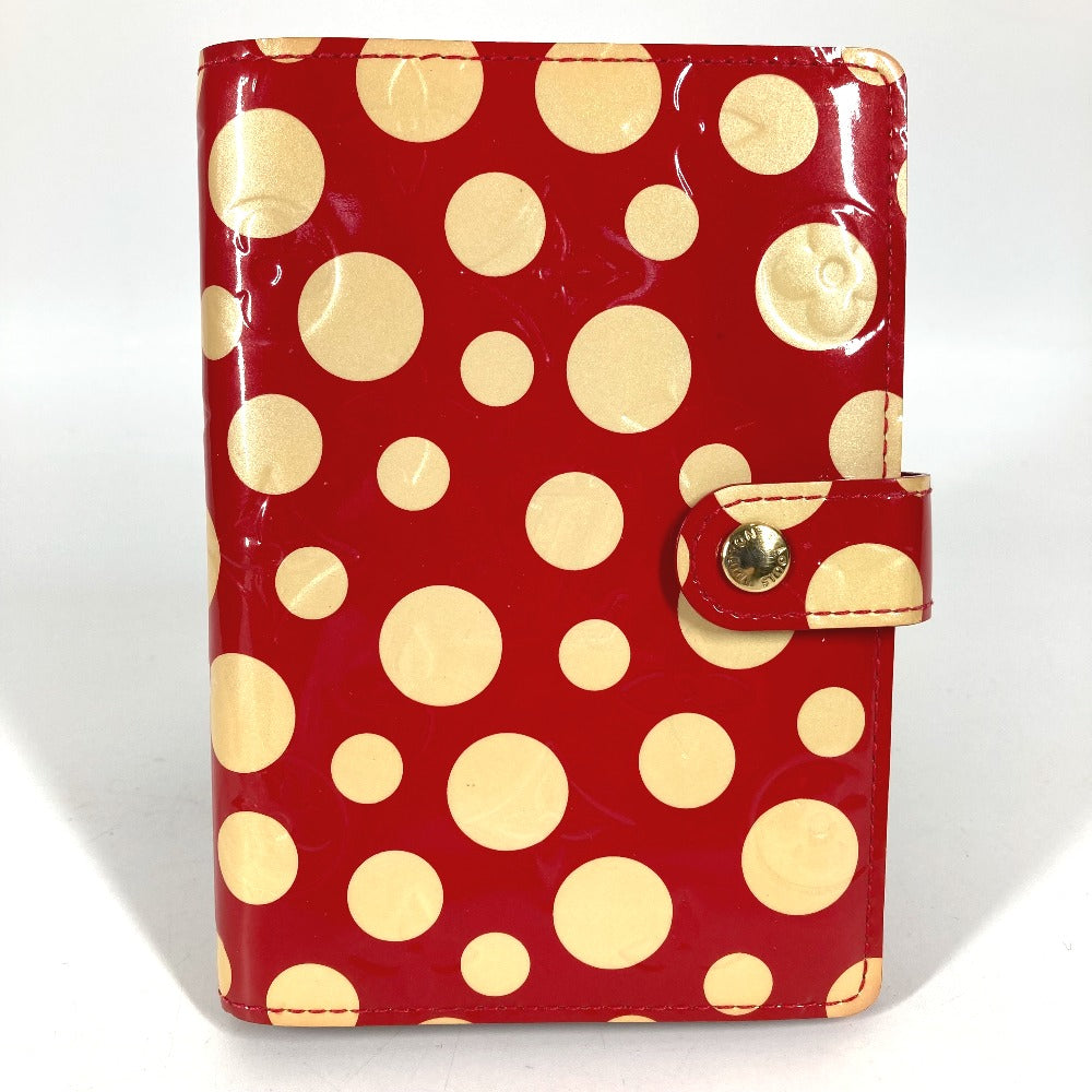 LOUIS VUITTON M91518 モノグラムヴェルニ 草間彌生コラボ アジェンダPM アジェンダ PM ボールペン付 システム手帳 ステーショナリー ドット 水玉 手帳カバー モノグラムヴェルニ レディース レッド