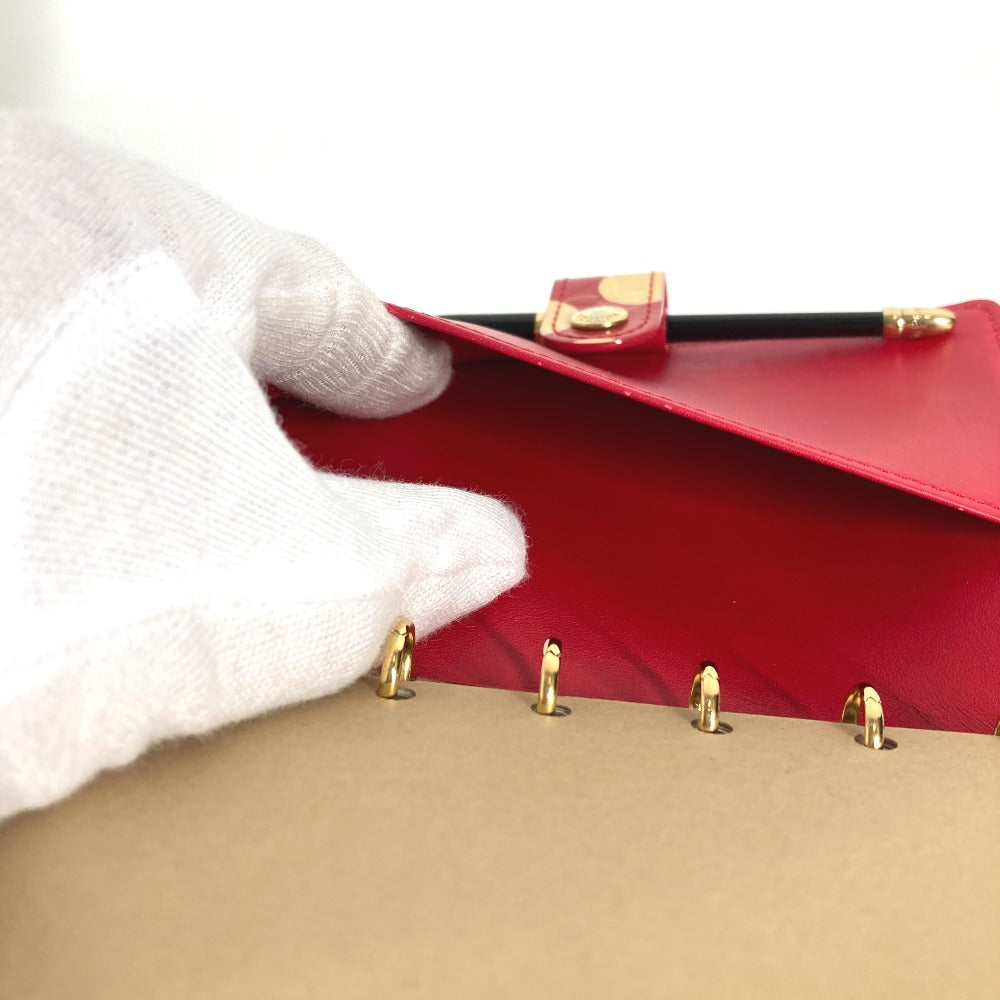 LOUIS VUITTON M91518 モノグラムヴェルニ 草間彌生コラボ アジェンダPM アジェンダ PM ボールペン付 システム手帳 ステーショナリー ドット 水玉 手帳カバー モノグラムヴェルニ レディース レッド