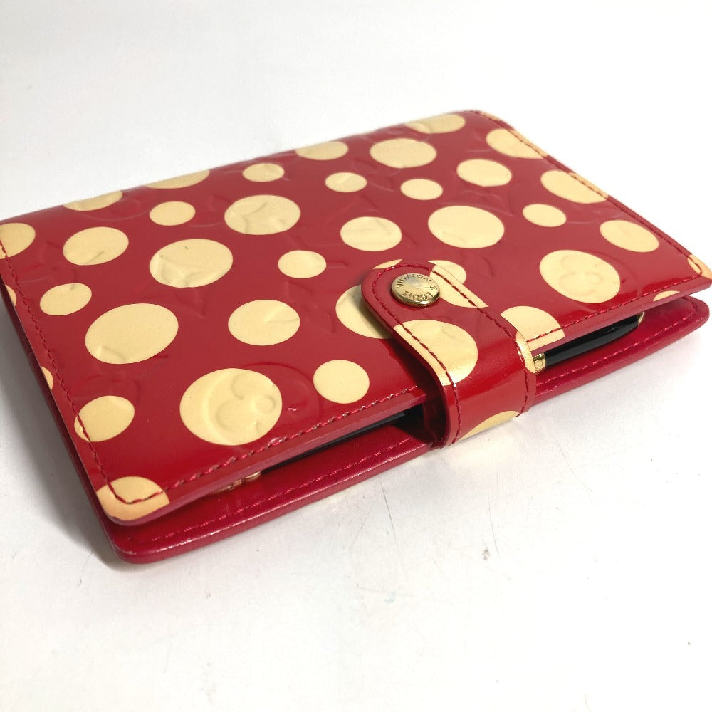 LOUIS VUITTON M91518 モノグラムヴェルニ 草間彌生コラボ アジェンダPM アジェンダ PM ボールペン付 システム手帳 ステーショナリー ドット 水玉 手帳カバー モノグラムヴェルニ レディース レッド