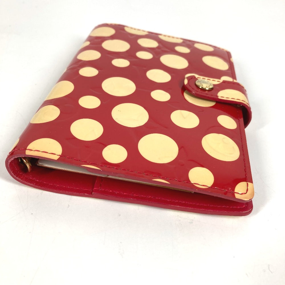 LOUIS VUITTON M91518 モノグラムヴェルニ 草間彌生コラボ アジェンダPM アジェンダ PM ボールペン付 システム手帳 ステーショナリー ドット 水玉 手帳カバー モノグラムヴェルニ レディース レッド