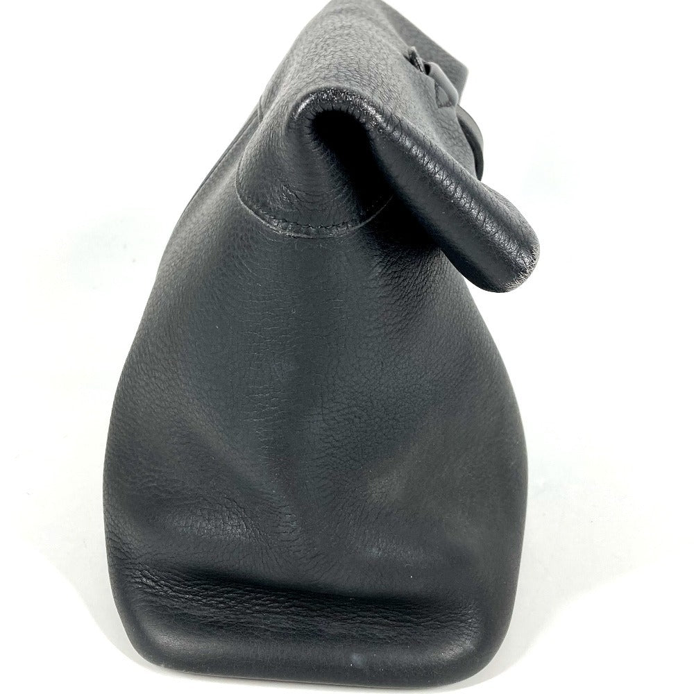 HERMES タール カバン セカンドバッグ ポーチ 2つ折り クラッチバッグ レザー ユニセックス ブラック