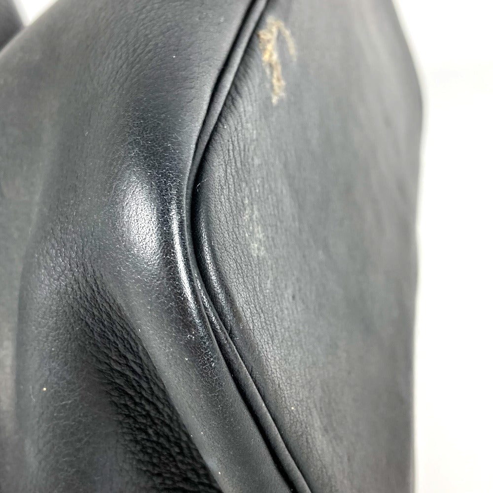 HERMES タール カバン セカンドバッグ ポーチ 2つ折り クラッチバッグ レザー ユニセックス ブラック