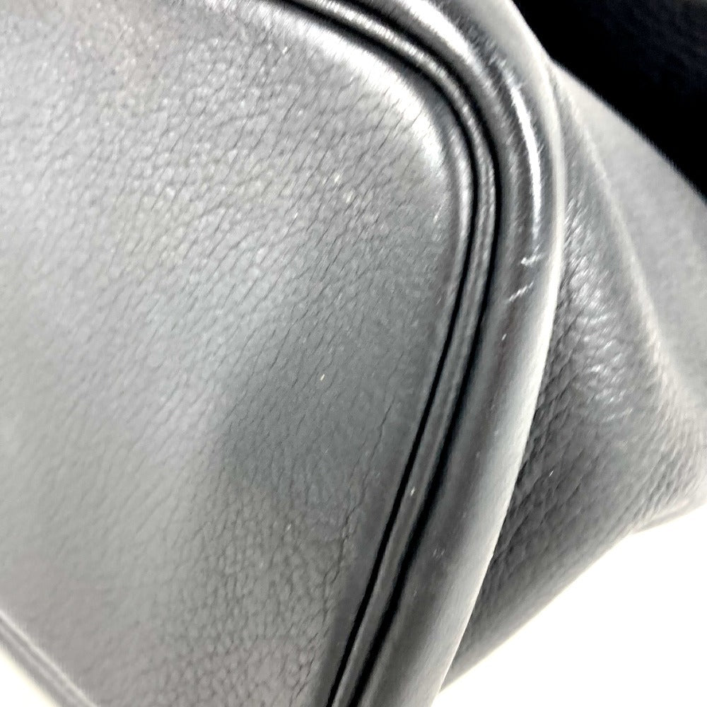 HERMES タール カバン セカンドバッグ ポーチ 2つ折り クラッチバッグ レザー ユニセックス ブラック