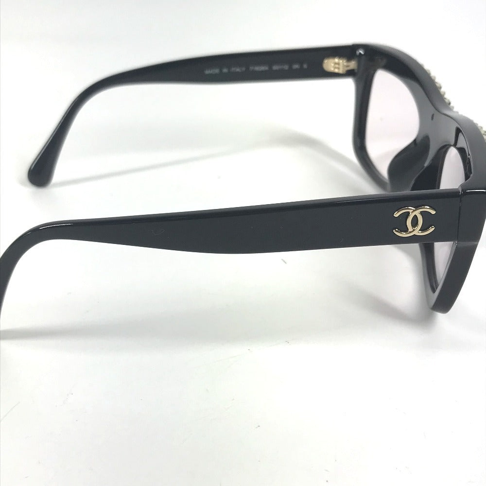 CHANEL 71626A チェーン CC ココマーク ロゴ めがね メガネ アイウェア 眼鏡 サングラス アセテート レディース ブラック