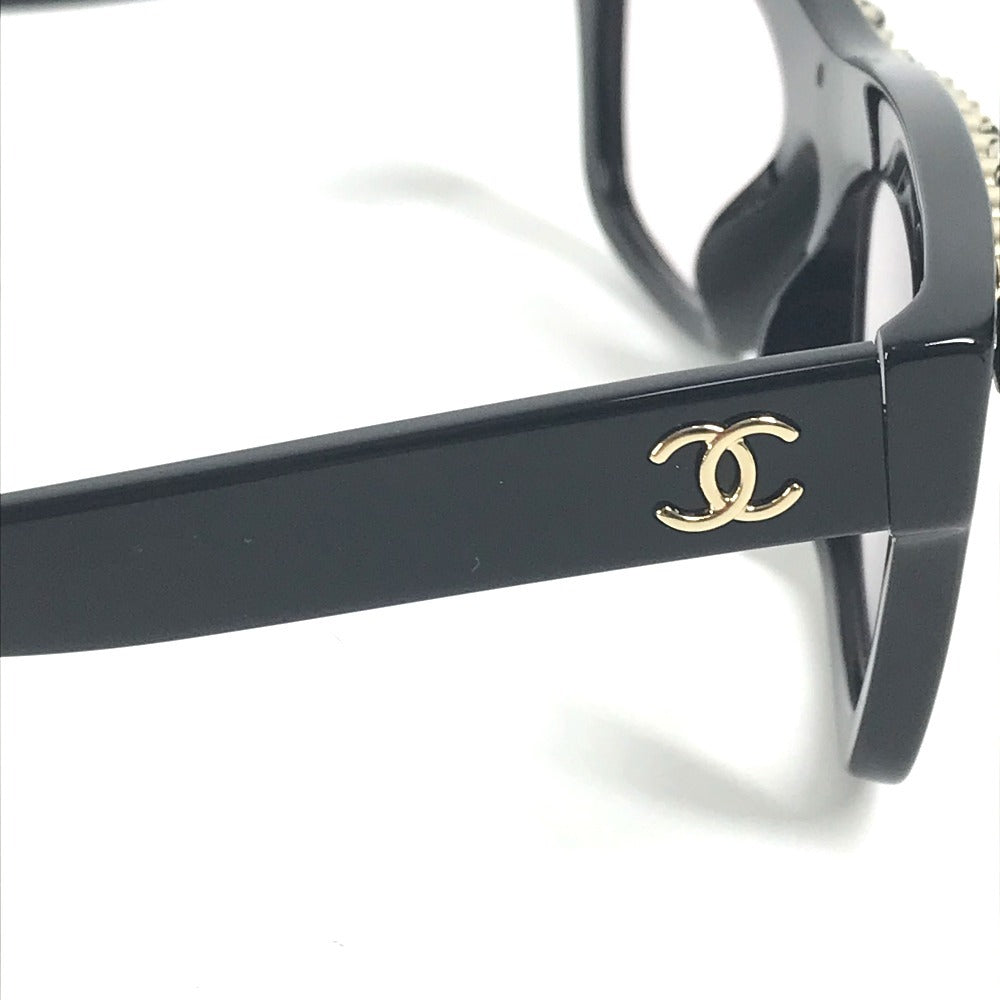 CHANEL 71626A チェーン CC ココマーク ロゴ めがね メガネ アイウェア 眼鏡 サングラス アセテート レディース ブラック