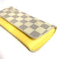 LOUIS VUITTON GI0388 Damier Azur Etui Lunette Woody Pouch Eyeglasses Eyewear Sunglasses Case Damier Azur Canvas Unisex Yellow