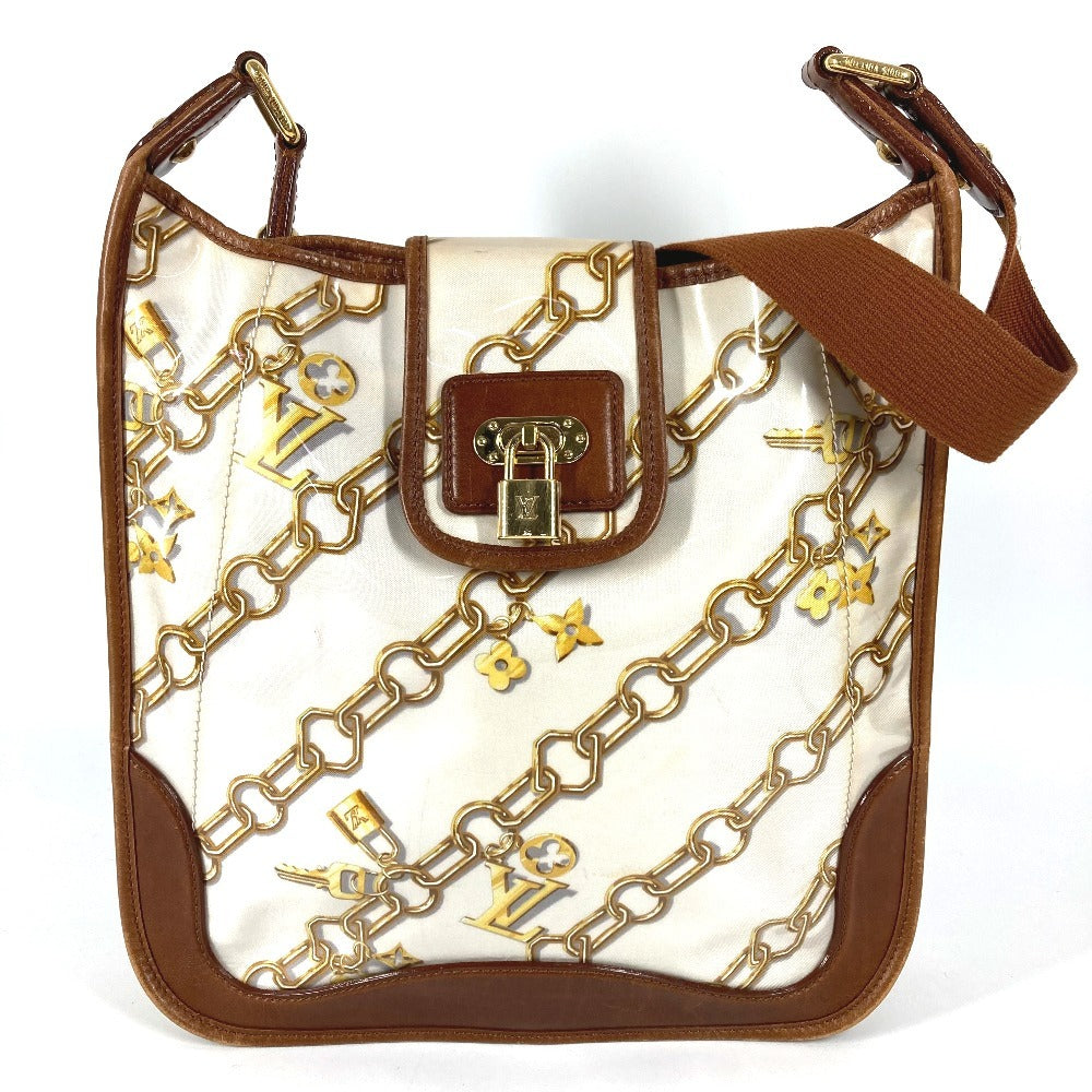 LOUIS VUITTON M95158 Monogram Charm Musette Shoulder Bag, Crossbody, Chain Pattern, Vinyl/Leather, Women's, White