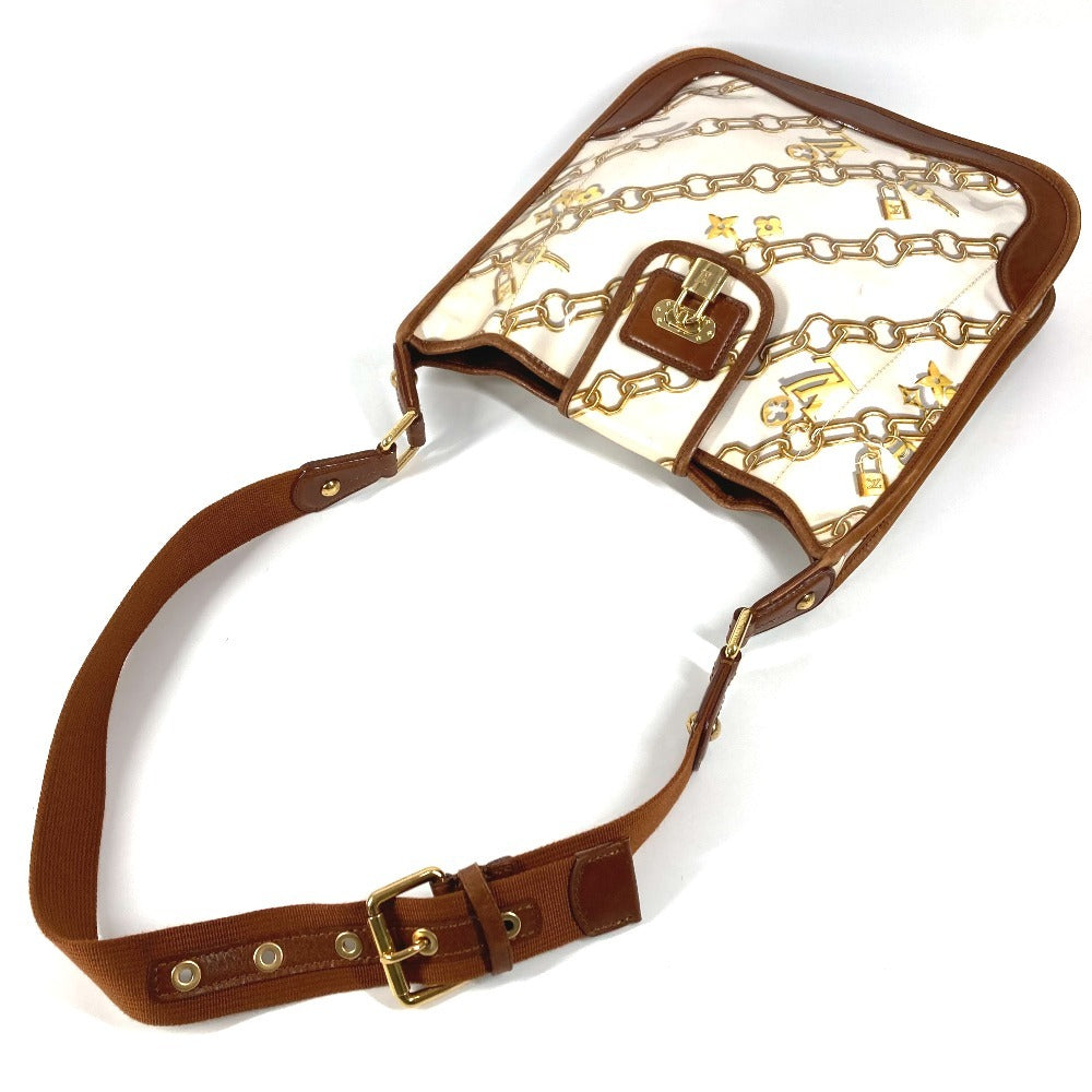 LOUIS VUITTON M95158 Monogram Charm Musette Shoulder Bag, Crossbody, Chain Pattern, Vinyl/Leather, Women's, White