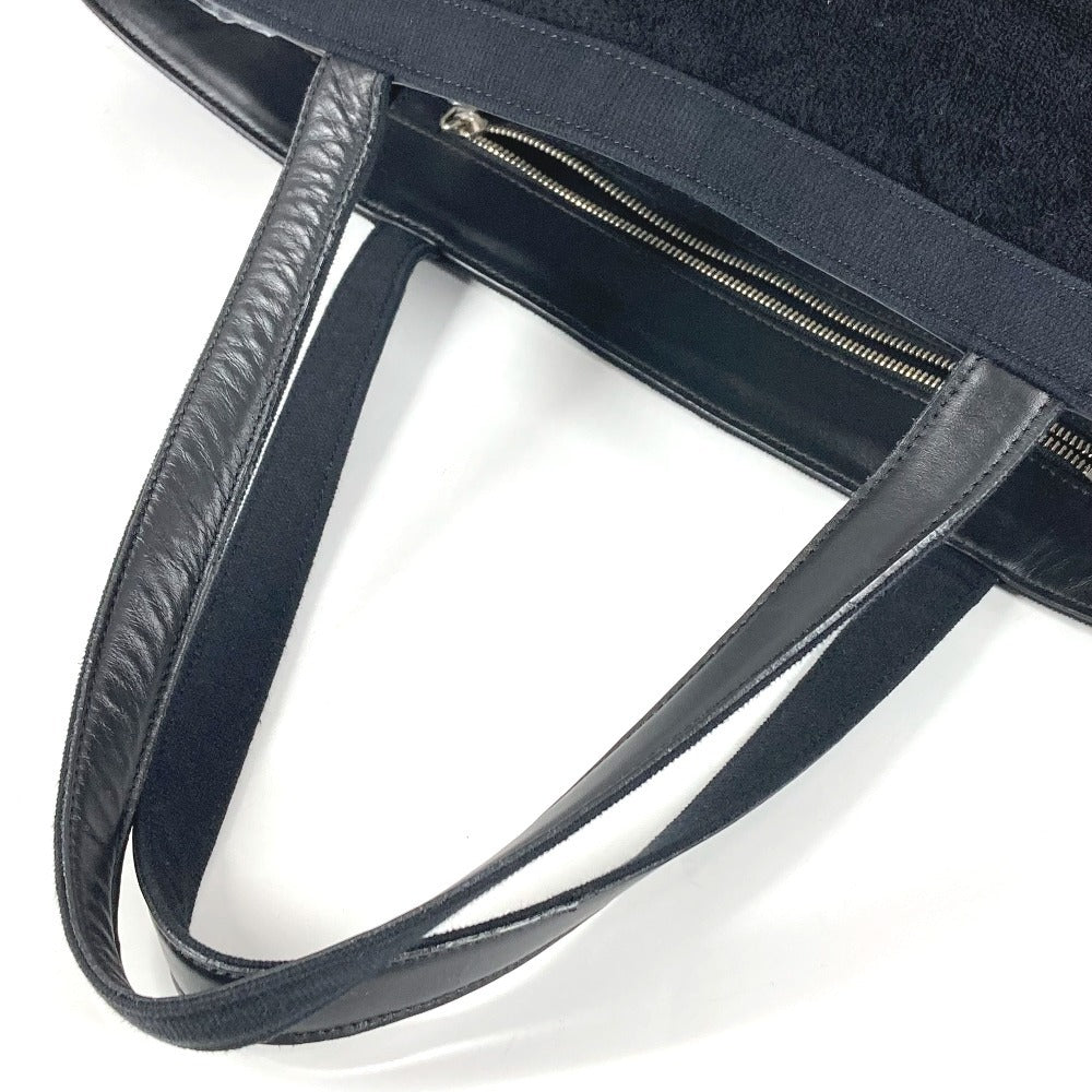 CHANEL ビーチバッグ パイル CC ココマーク ロゴ カバン 肩掛け ショルダーバッグ コットン レディース ブラック