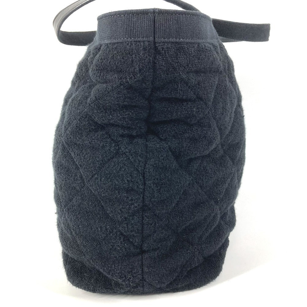 CHANEL ビーチバッグ パイル CC ココマーク ロゴ カバン 肩掛け ショルダーバッグ コットン レディース ブラック