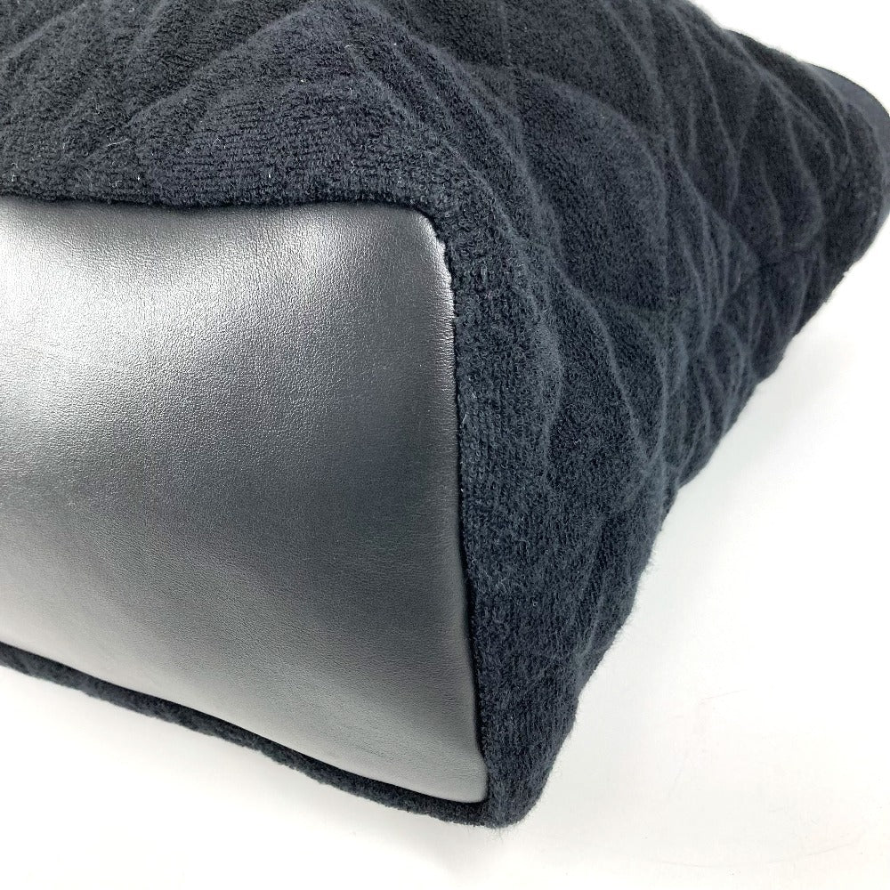 CHANEL ビーチバッグ パイル CC ココマーク ロゴ カバン 肩掛け ショルダーバッグ コットン レディース ブラック