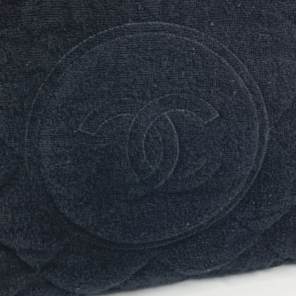 CHANEL ビーチバッグ パイル CC ココマーク ロゴ カバン 肩掛け ショルダーバッグ コットン レディース ブラック