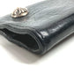 CHROME HEARTS Logo Cross Ball Compact Wallet with Key Ring, Leather, Unisex, Black