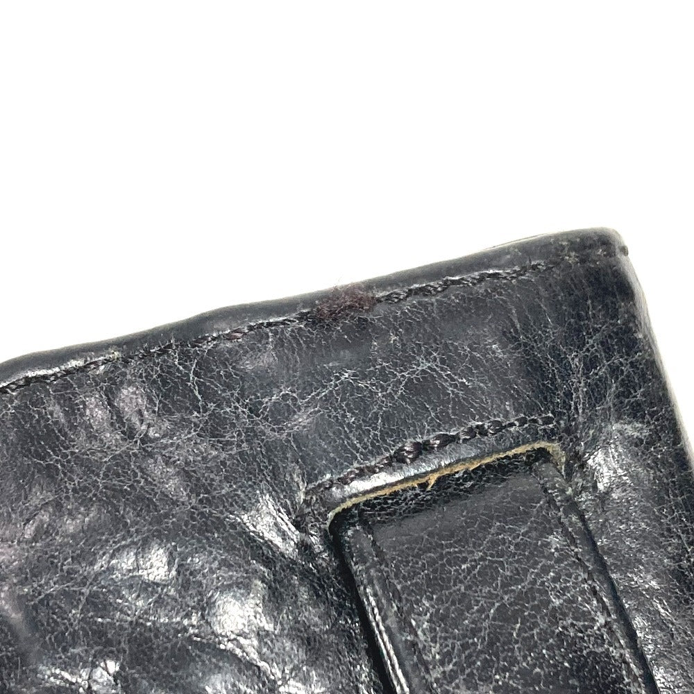 CHROME HEARTS Logo Cross Ball Compact Wallet with Key Ring, Leather, Unisex, Black