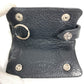 CHROME HEARTS Logo Cross Ball Compact Wallet with Key Ring, Leather, Unisex, Black