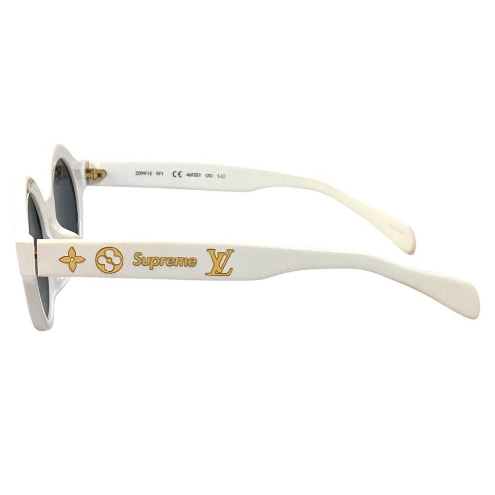 LOUIS VUITTON Z0991E Supreme Collaboration Logo Glasses Eyewear Sunglasses Plastic Unisex White