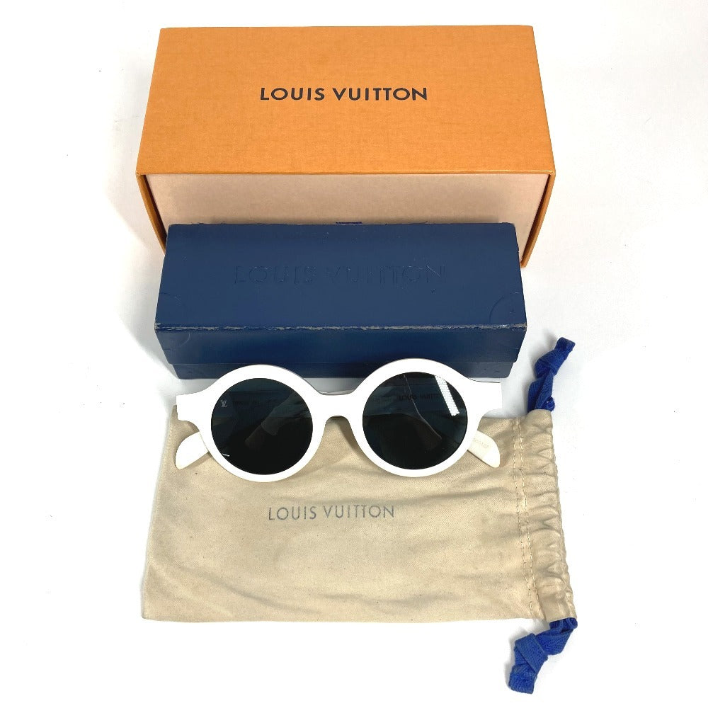 LOUIS VUITTON Z0991E Supreme Collaboration Logo Glasses Eyewear Sunglasses Plastic Unisex White