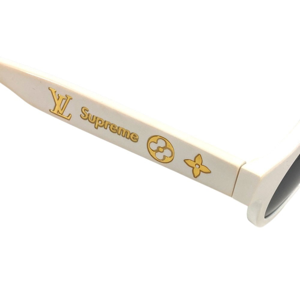 LOUIS VUITTON Z0991E Supreme Collaboration Logo Glasses Eyewear Sunglasses Plastic Unisex White