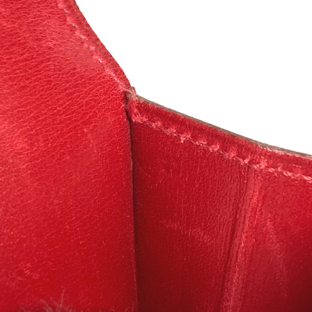 Vintage HERMES H logo Pochette Rio clutch bag, pouch, or second bag in unisex leather, red.