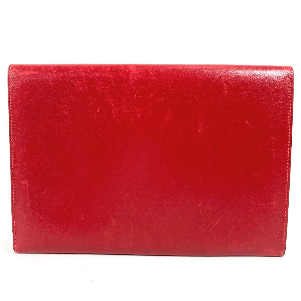 Vintage HERMES H logo Pochette Rio clutch bag, pouch, or second bag in unisex leather, red.