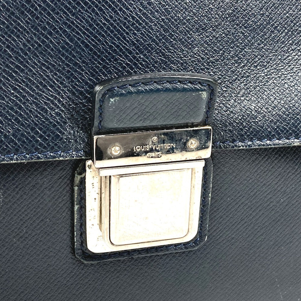 LOUIS VUITTON M32637 Taiga Vassili GM Bag, 2-Way Handbag, Shoulder Bag, Business Bag, Taiga Leather, Unisex, Boreal Navy