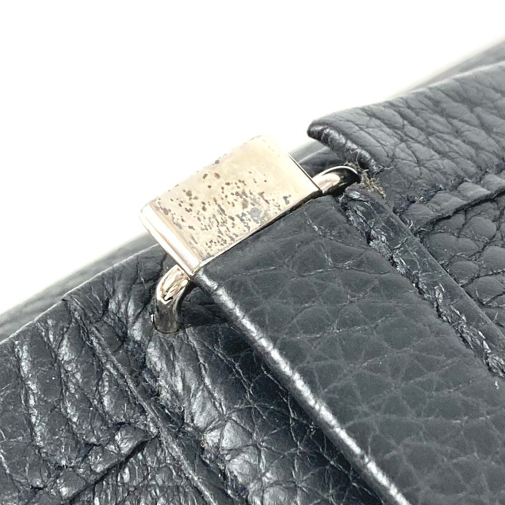 HERMES エクイ ポーチ フラップ カバン セカンドバッグ クラッチバッグ レザー ユニセックス ブラック