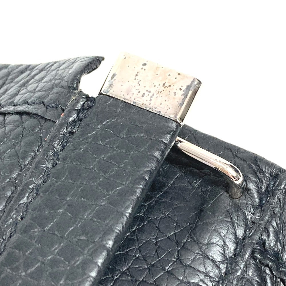 HERMES エクイ ポーチ フラップ カバン セカンドバッグ クラッチバッグ レザー ユニセックス ブラック