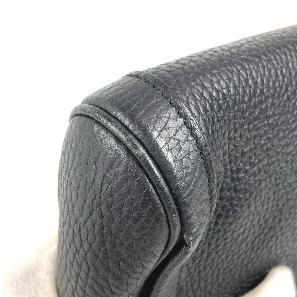 HERMES エクイ ポーチ フラップ カバン セカンドバッグ クラッチバッグ レザー ユニセックス ブラック