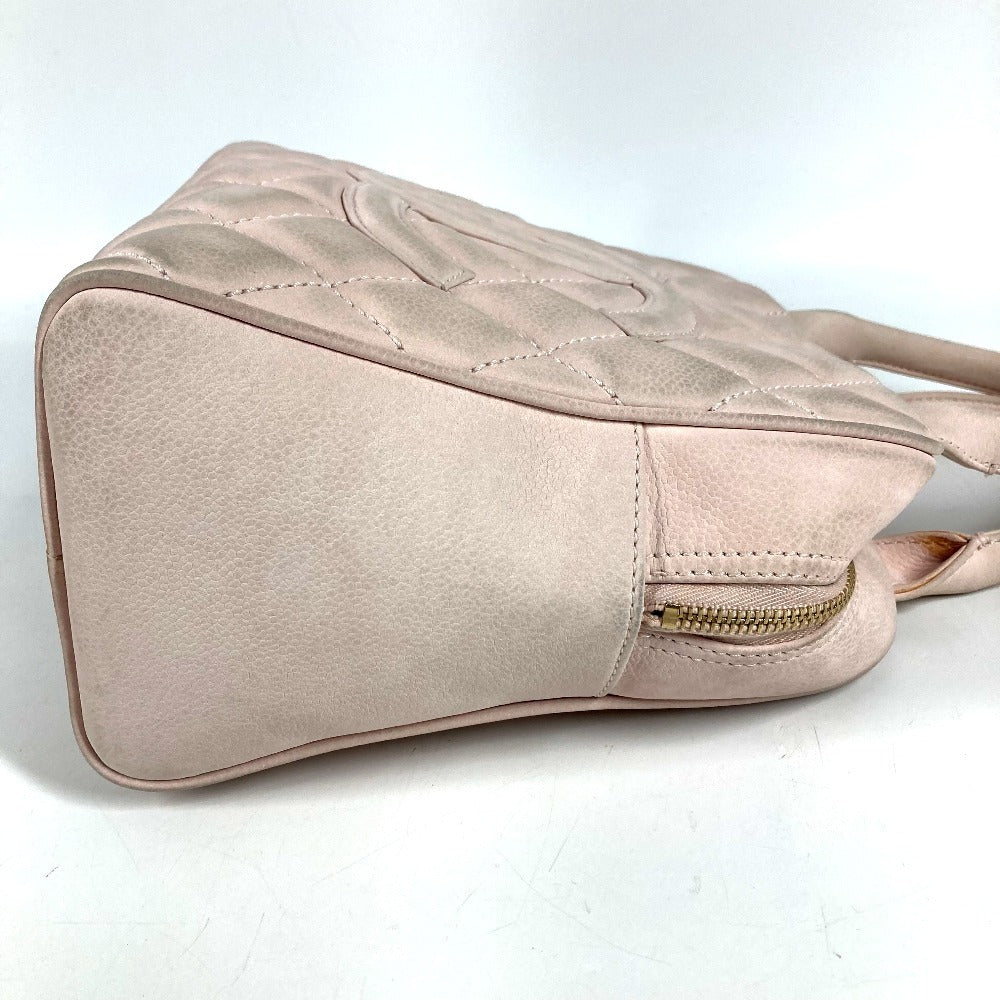 CHANEL Matelasse Quilted CC Coco Mark Logo Bag with Fringe and Tassel, Mini Boston Bag, Nubuck Leather, Women's, Light Pink